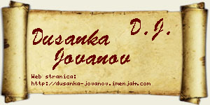 Dušanka Jovanov vizit kartica